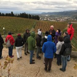 Daniel Brissot, the agronomist of the Cave de Tain winery, presents the main characteristics of the Hermitage terroir to the group